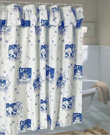 Cow Kitchen Curtains
 Cute Cow Bubble Skirt Fabric Shower Curtain P3809
