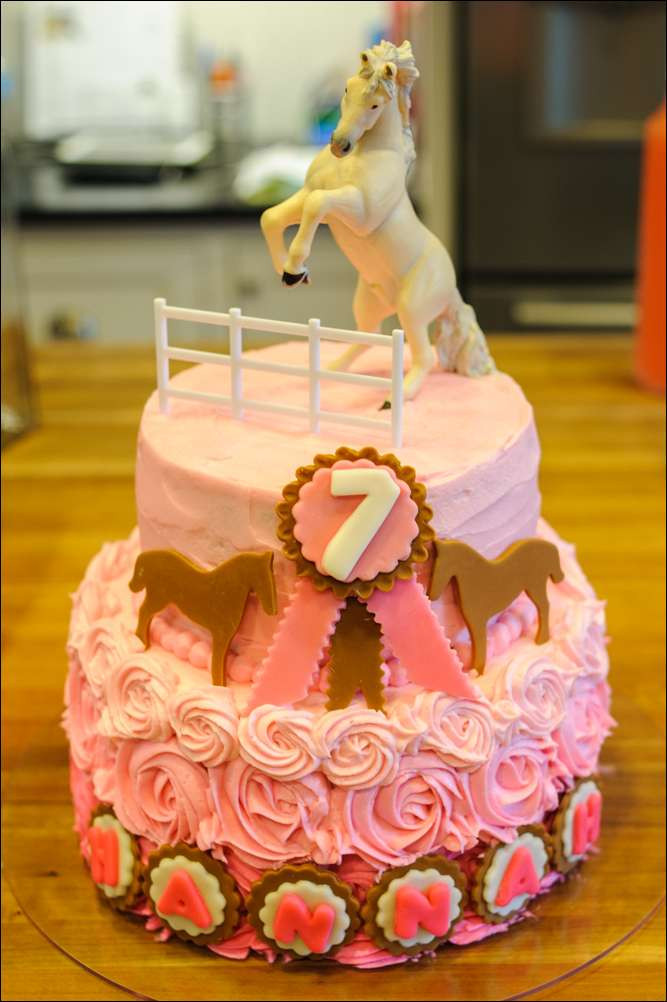 Cowgirl Birthday Cake
 Pink Rose Swirls and Pony Birthday Party