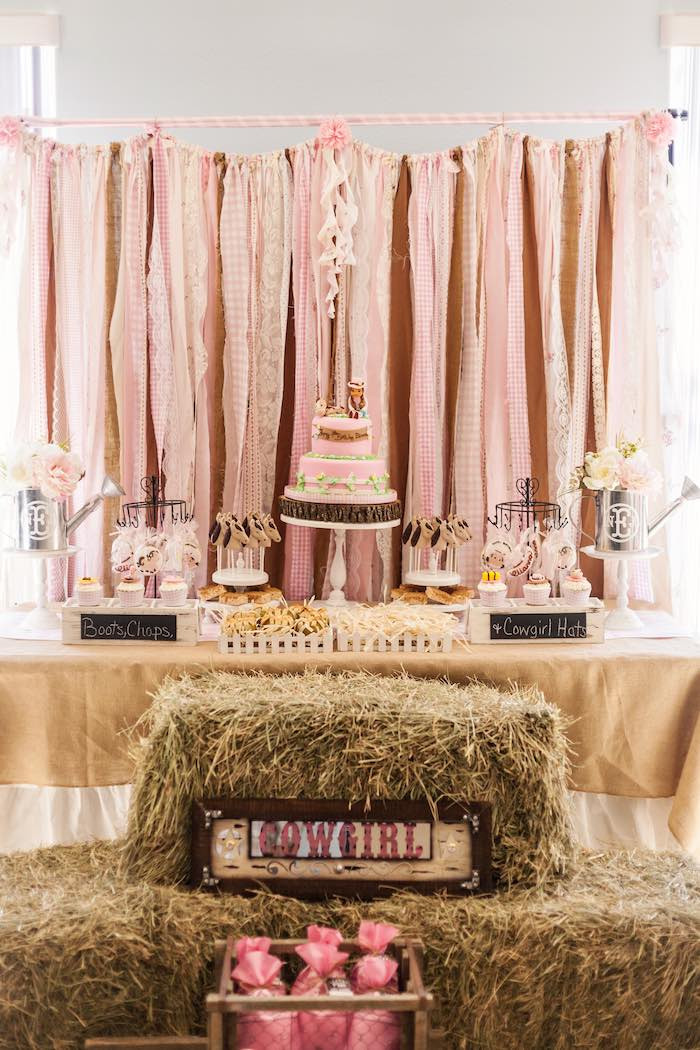 Cowgirl Birthday Party Ideas And Supplies
 Kara s Party Ideas Shabby Chic Cowgirl Birthday Party