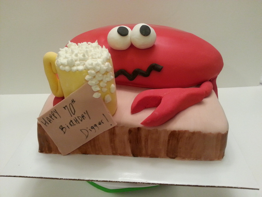 Crab Birthday Cake
 Crab Holding A Beer 70Th Birthday CakeCentral