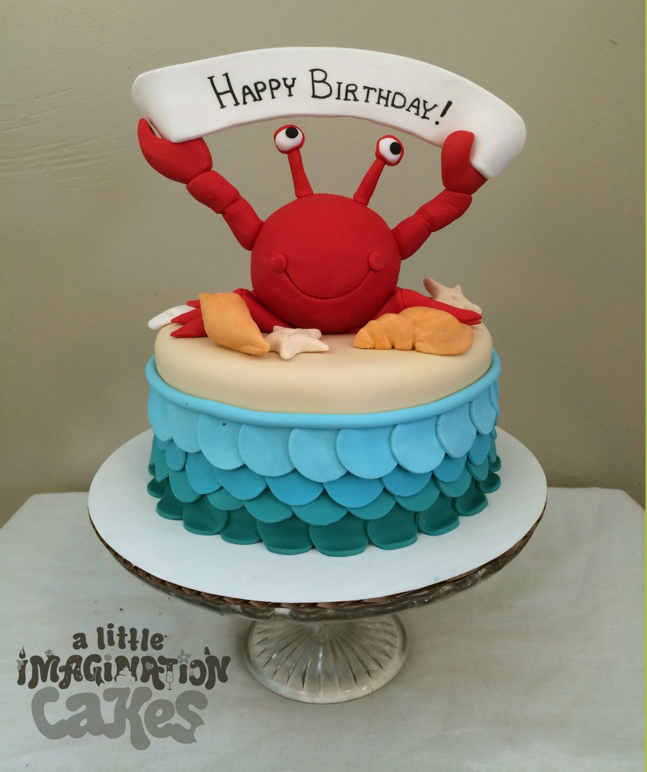 Crab Birthday Cake
 Super cute birthday crab cake by A Little Imagination