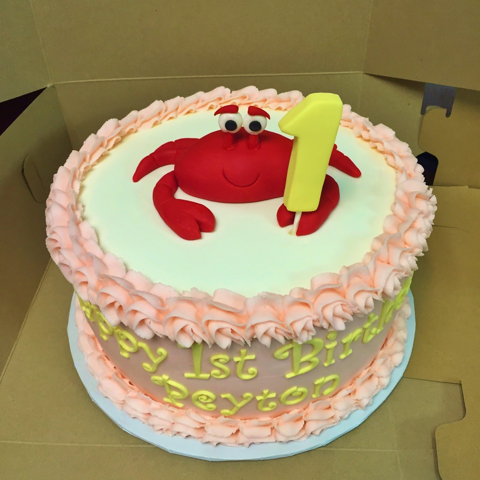 Crab Birthday Cake
 Cakes by Mindy Crab Birthday Cake 10" and Crab Smash Cake 4"