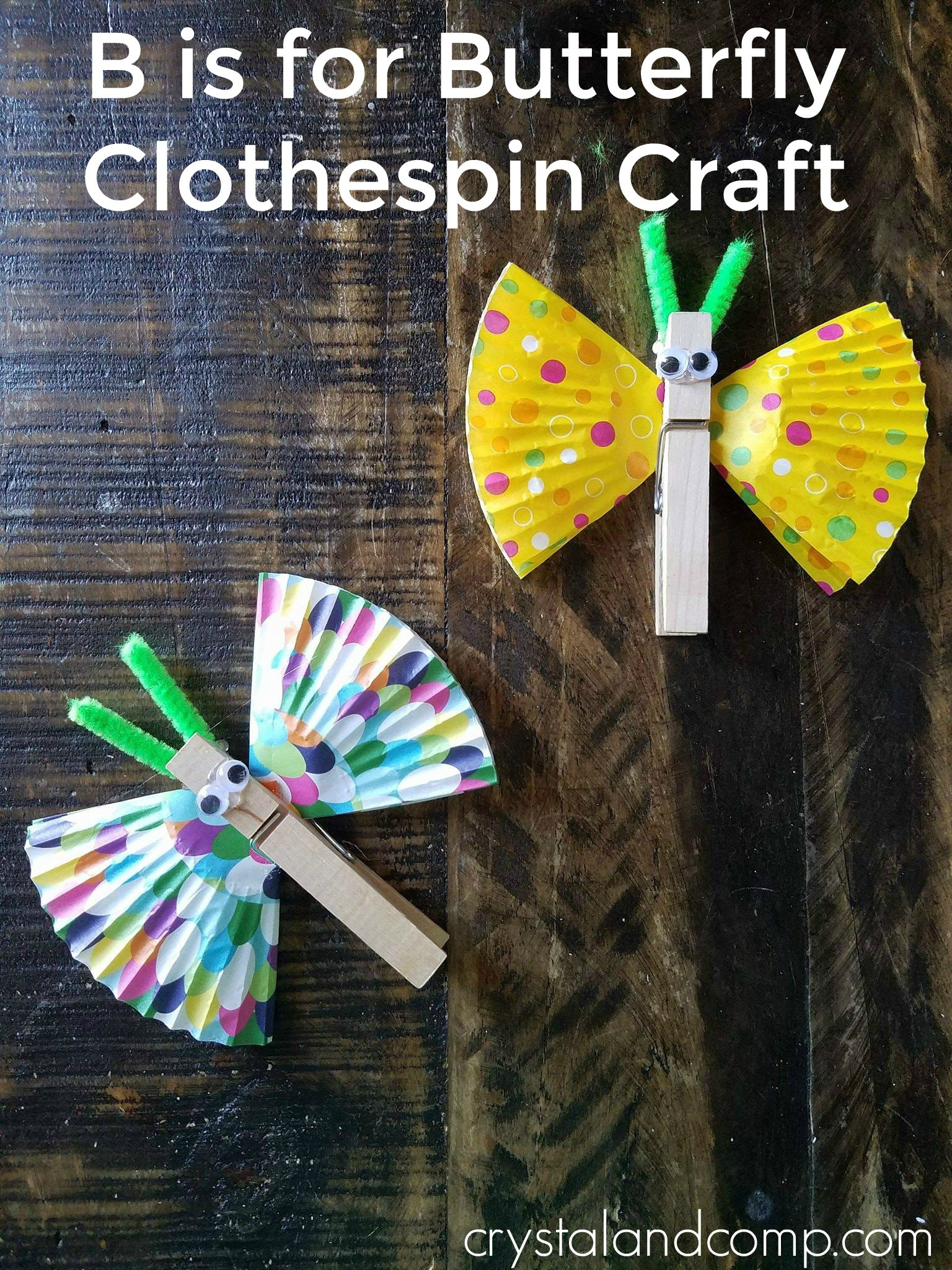 Craft Activity For Preschool
 Butterfly Clothespin Craft for Preschoolers