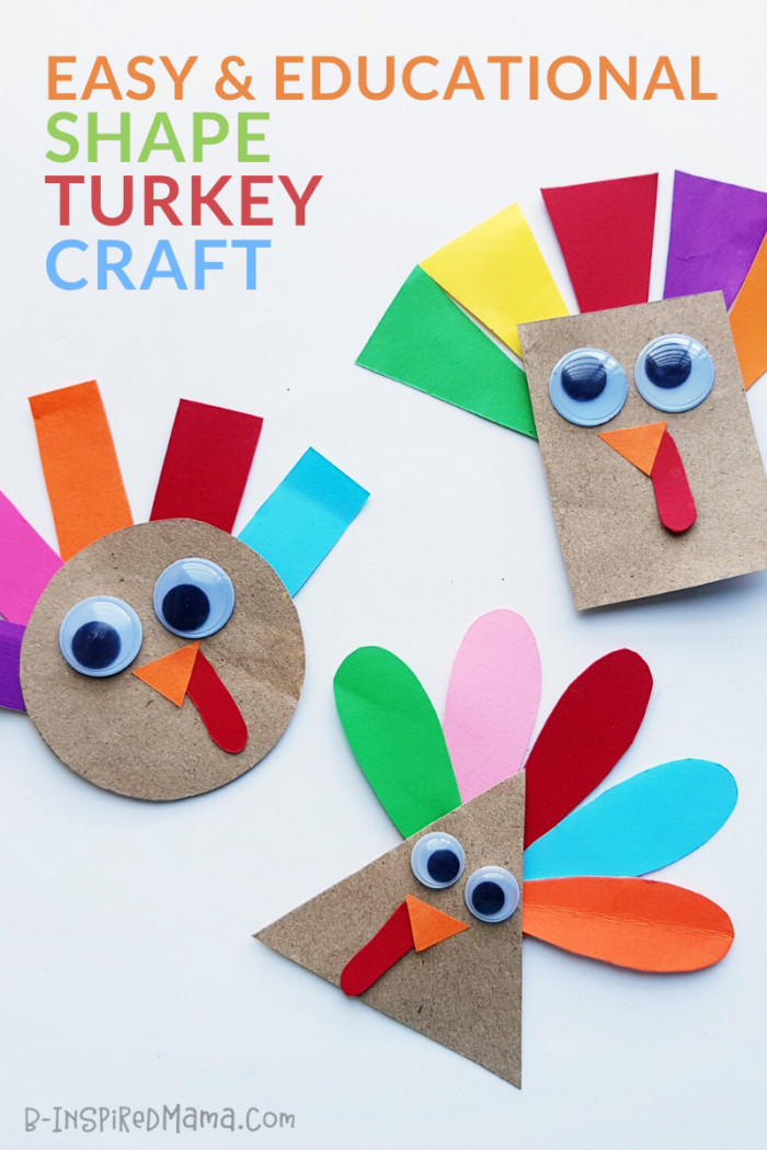 Crafts For Preschoolers
 Super Cute Shape Turkey Craft for Preschoolers