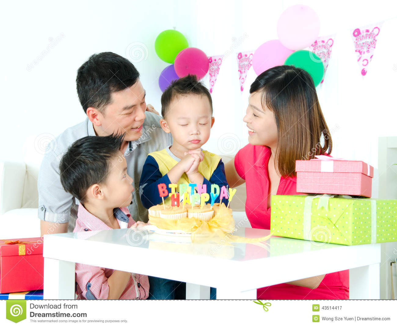 Create A Kids Party
 Make a wish stock image Image of family celebrating