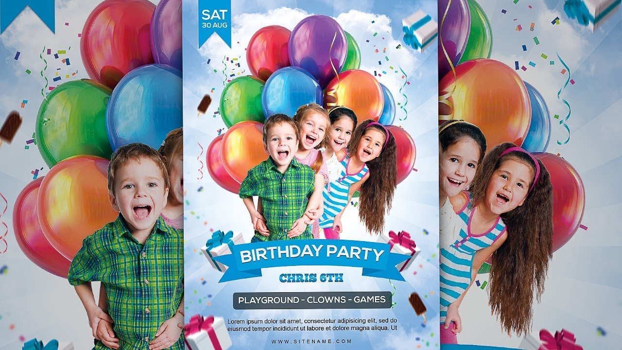 Create A Kids Party
 How to Design Kids Birthday Party Invitation Flyer in