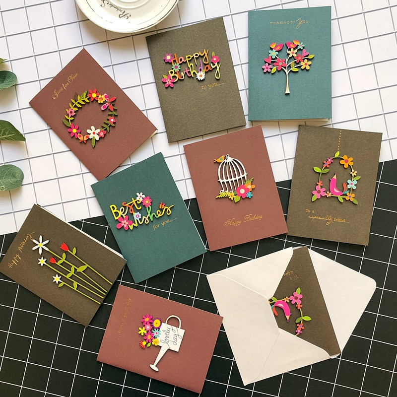Creative Birthday Cards
 Creative Mini Greeting Cards Handmade Colorful Wood