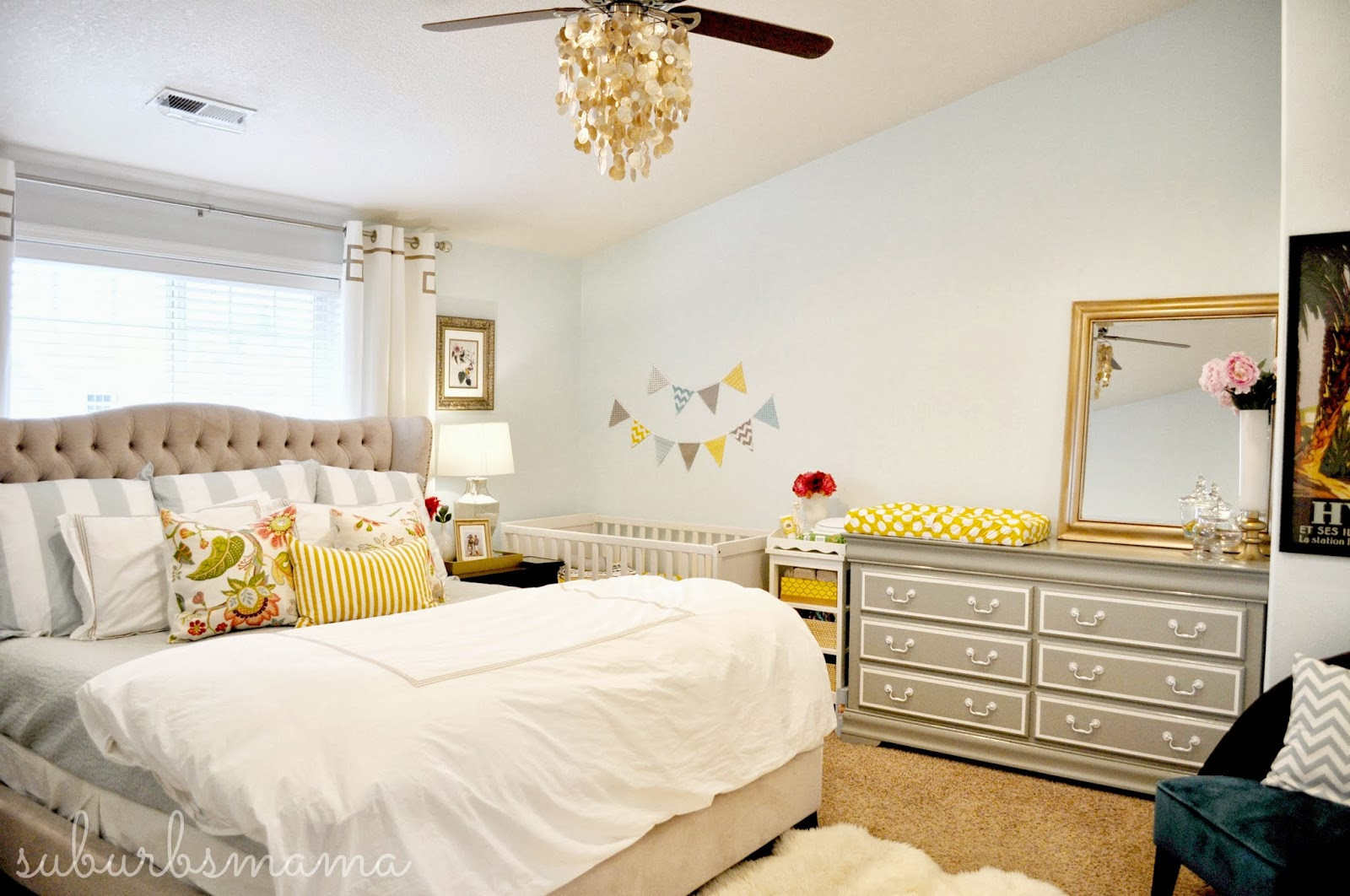 Crib In Master Bedroom
 Suburbs Mama Nursery in Master Bedroom