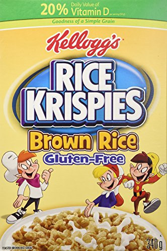Crispy Brown Rice Cereal
 Amazon Kellogg s Rice Krispies Gluten Free Cereal