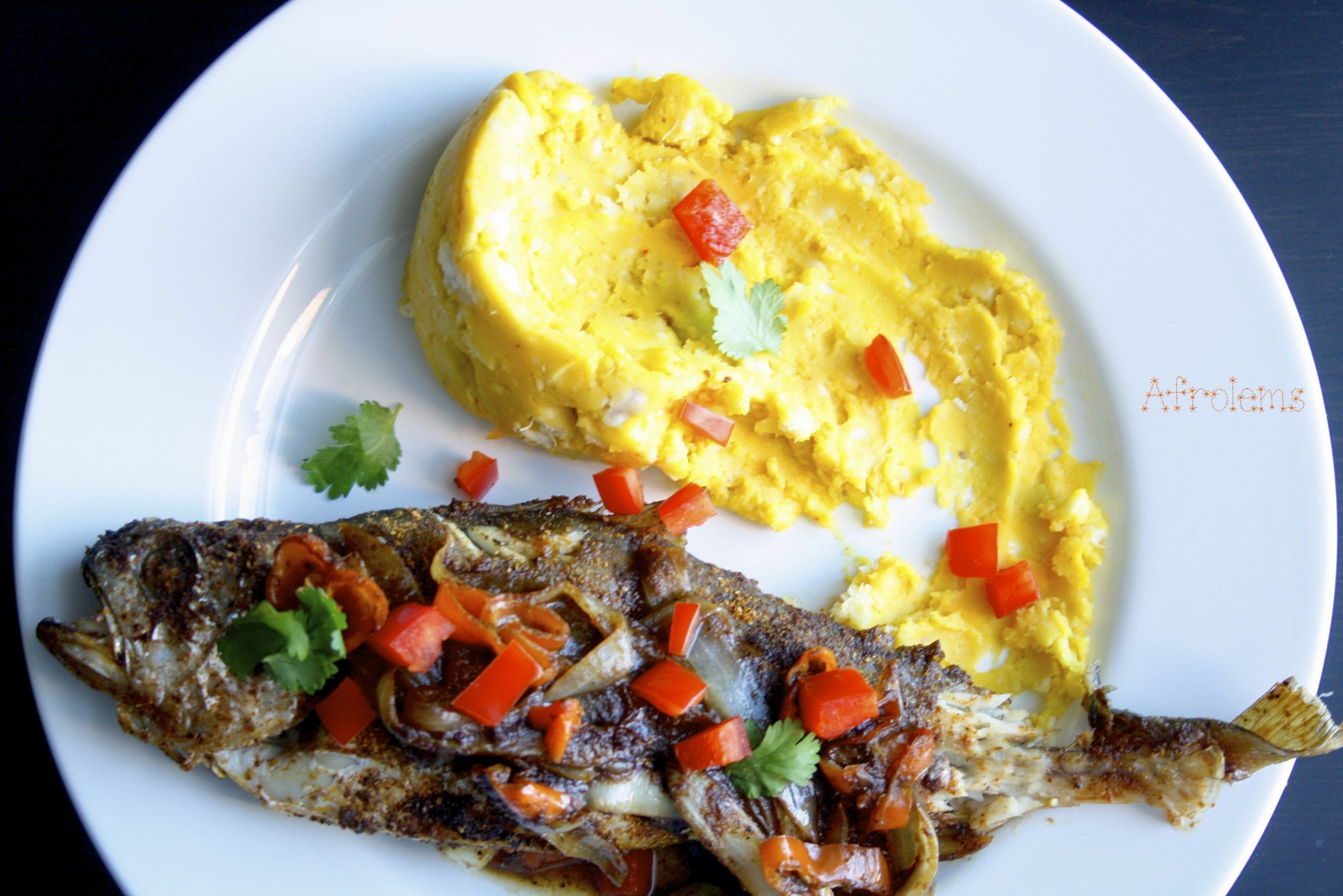 Croaker Fish Recipes
 Spicy Croaker Fish and Mashed Yam