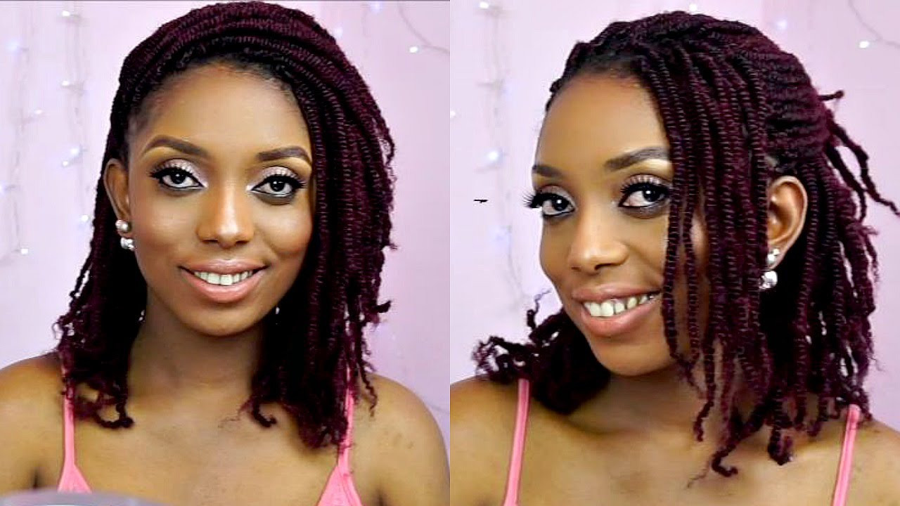 Crochet Twist Hairstyle Tutorial
 How To Kinky Twists Crochet Braids Tutorial Short