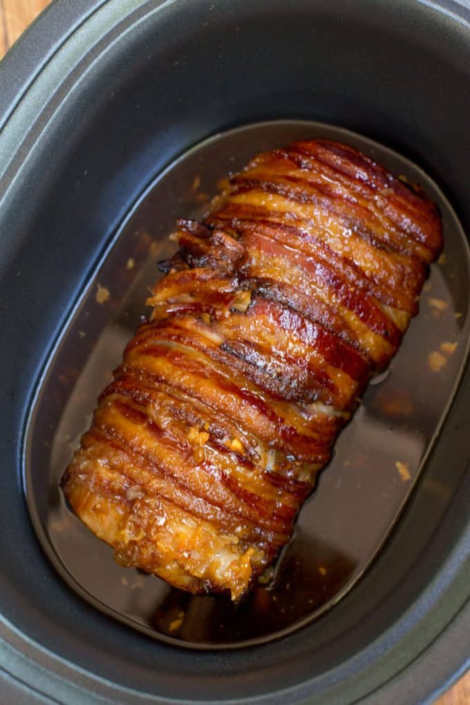 Crockpot Recipe Pork Loin
 Slow Cooker Bacon Garlic Pork Loin Dinner then Dessert