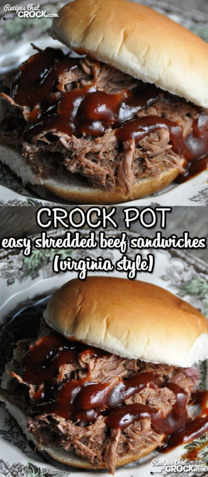 Crockpot Roast Beef Sandwiches Recipe
 Crock Pot Shredded Beef Sandwiches Virginia Style