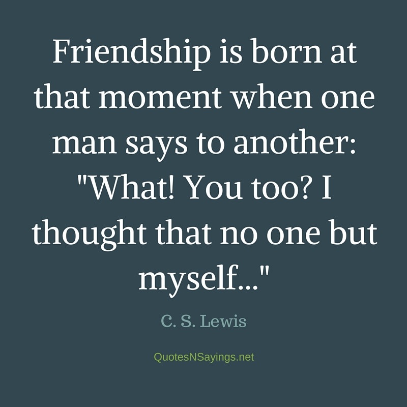 Cs Lewis Quotes On Friendship
 C S Lewis Quote Friendship is born at that moment