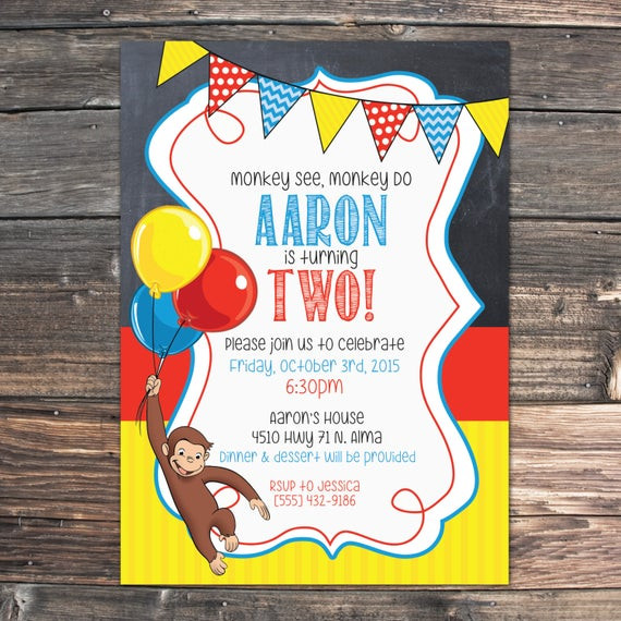 Curious George Birthday Invitation
 Curious George Birthday Invitation PDF File by AJandTayTay