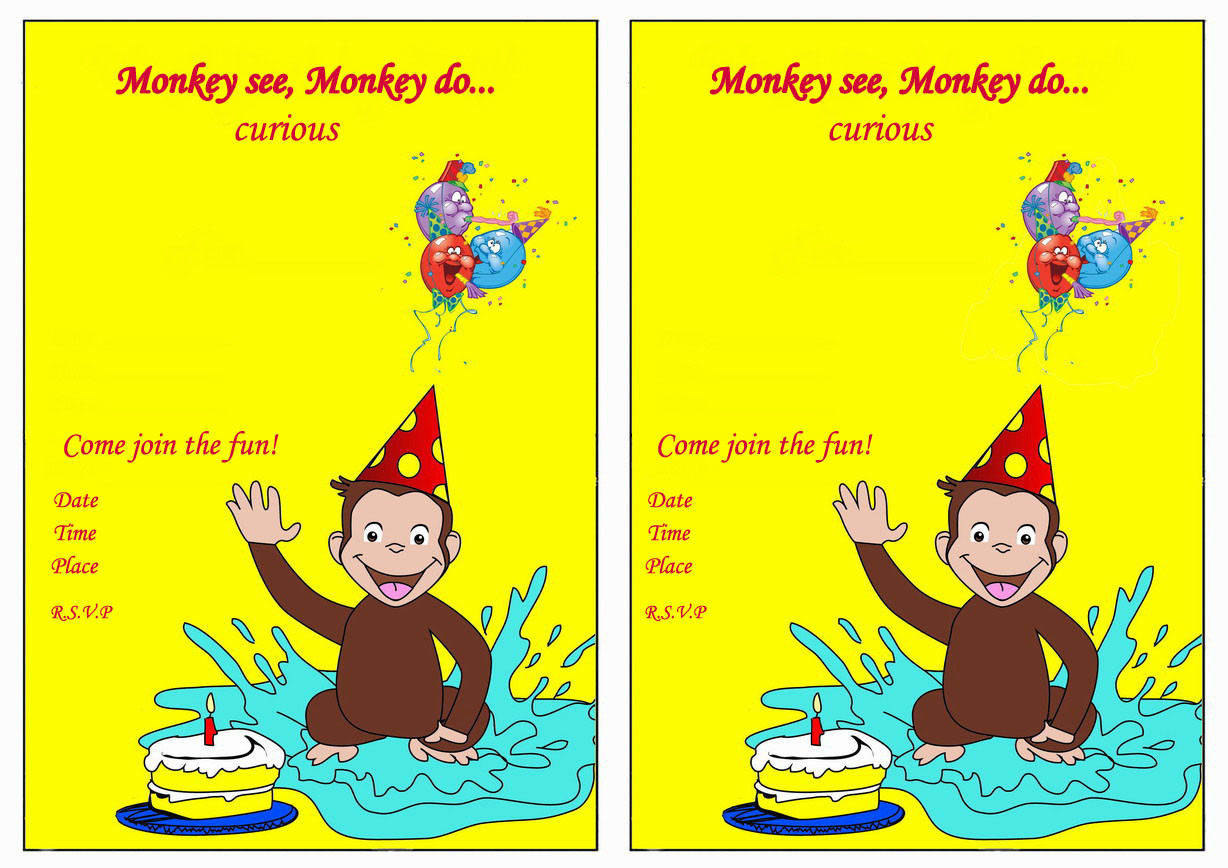 Curious George Birthday Invitation
 Curious George Birthday Invitations – FREE Printable