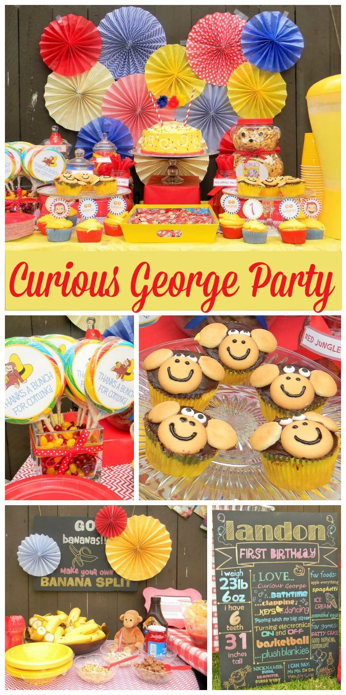 Curious George Party Food Ideas
 A Curious George boy birthday party with monkey cupcakes