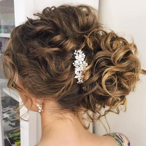 Curly Updo Wedding Hairstyles
 20 Soft and Sweet Wedding Hairstyles for Curly Hair 2020