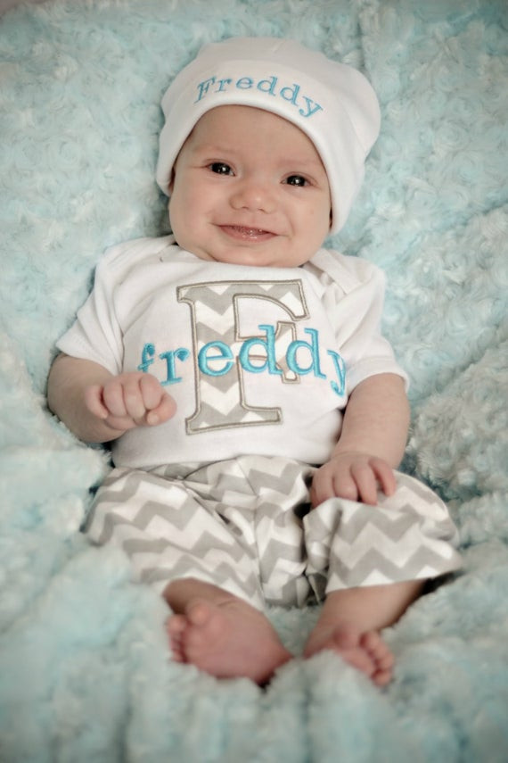 Custom Baby Boy Gifts
 Personalized Baby Boy Gift Baby Boy Clothes Gray Turquoise