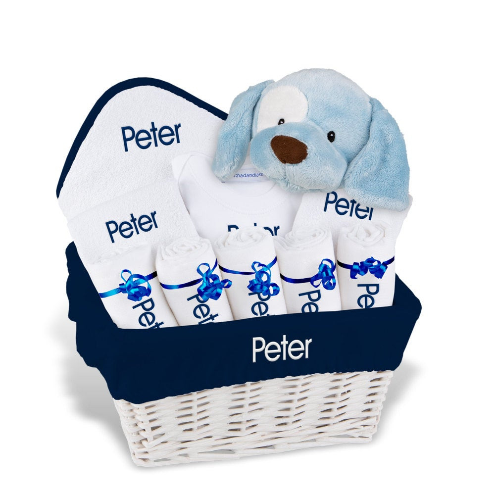 Custom Baby Boy Gifts
 Personalized Baby Gift Basket Baby Boy Gift Basket 2 Bibs