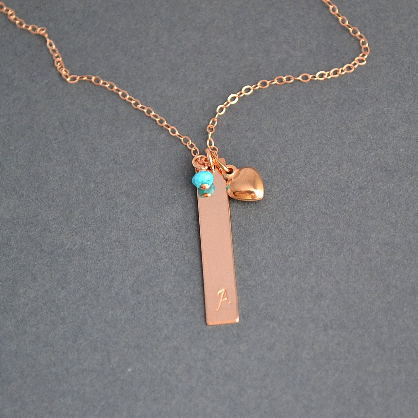 Custom Bar Necklace
 Rose Gold Bar Necklace Personalized Gold Bar Necklace with