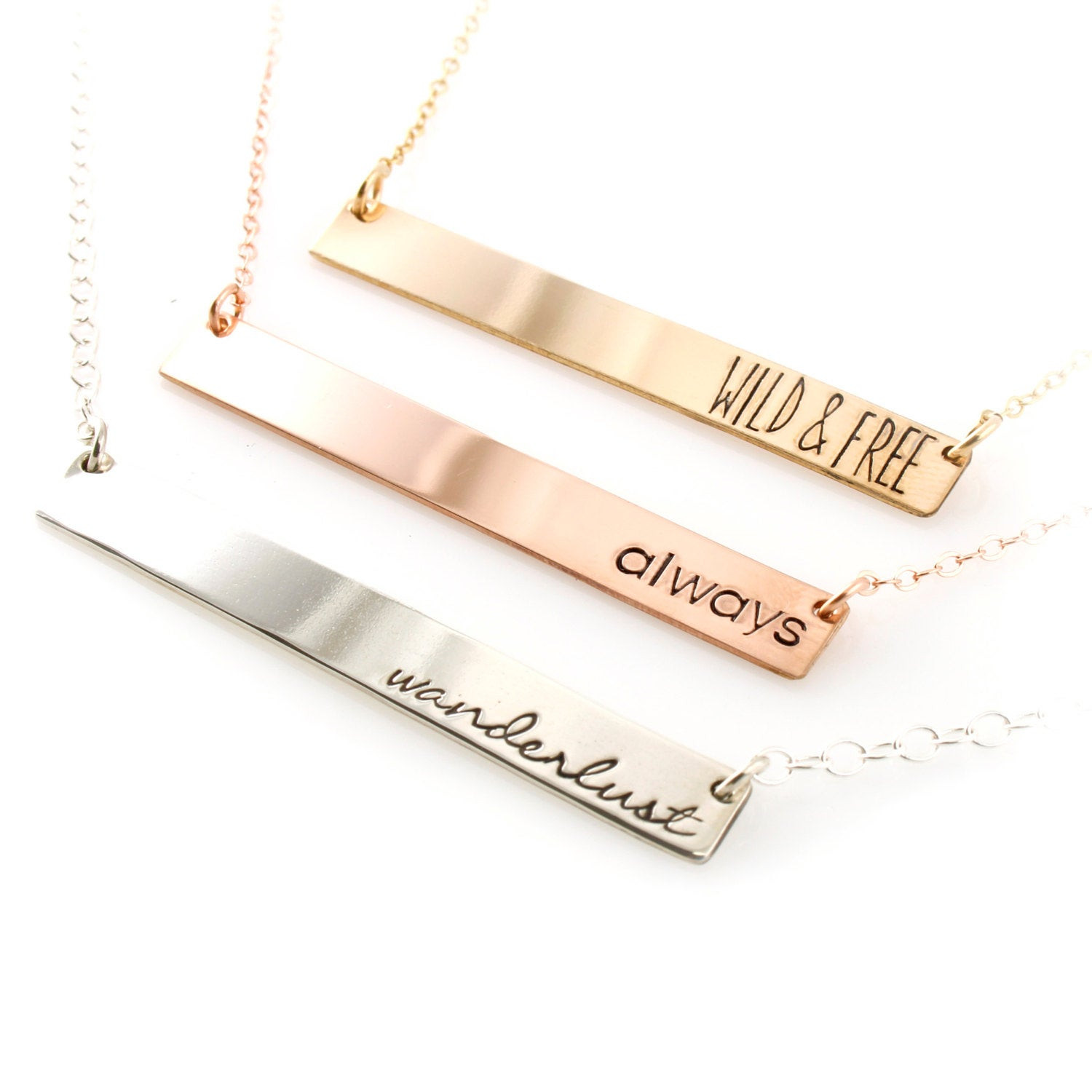 Custom Bar Necklace
 Personalized Bar Necklace Custom Necklace in Sterling