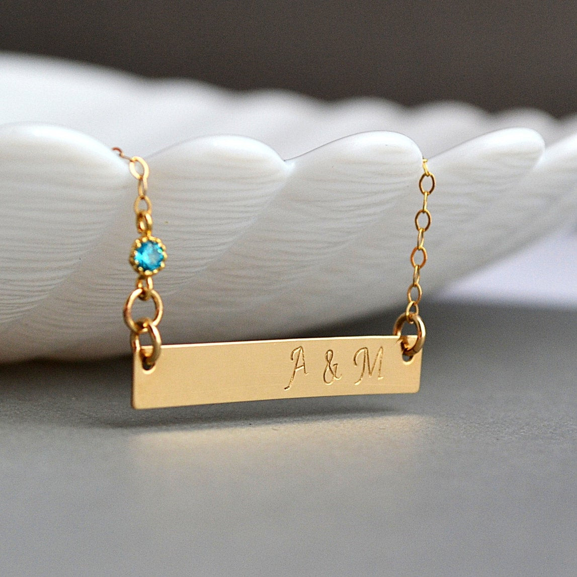 Custom Bar Necklace
 Personalized Necklace Bar Necklace Gold Initial Bar