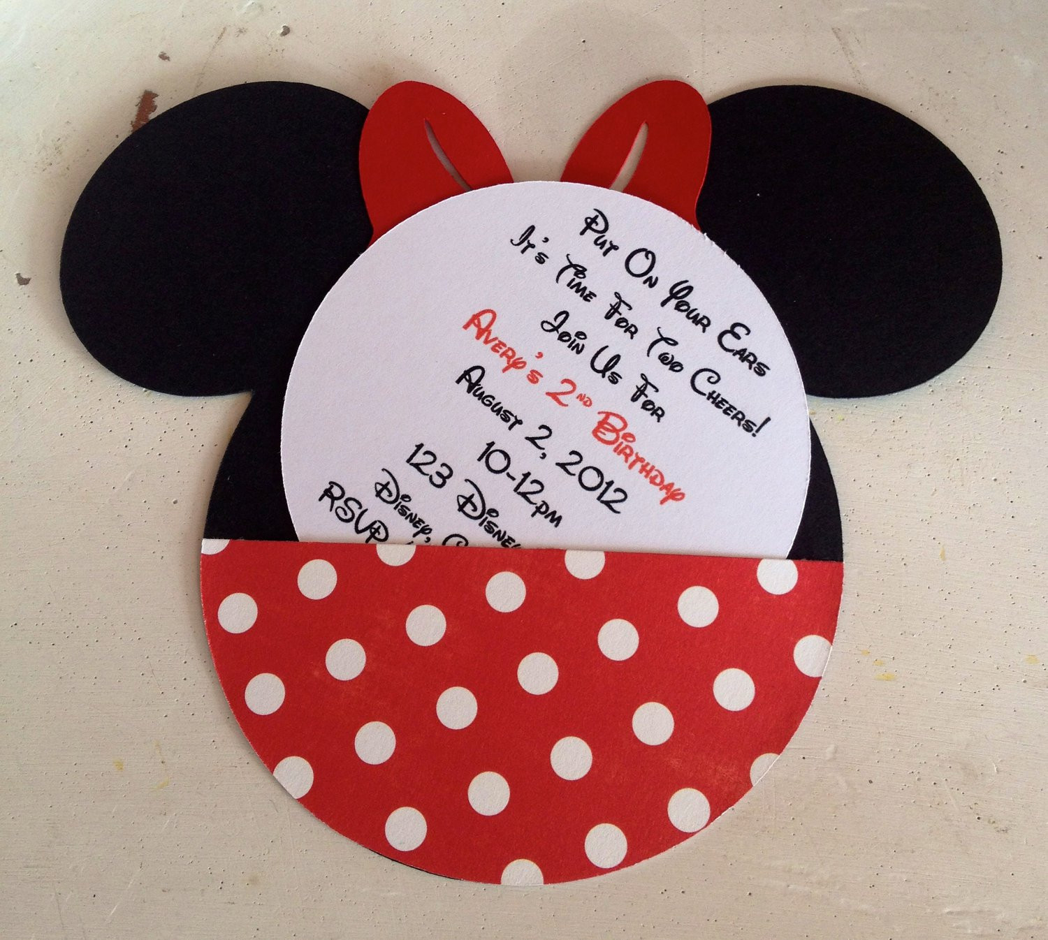 Custom Minnie Mouse Birthday Invitations
 Handmade Minnie Mouse Invitations