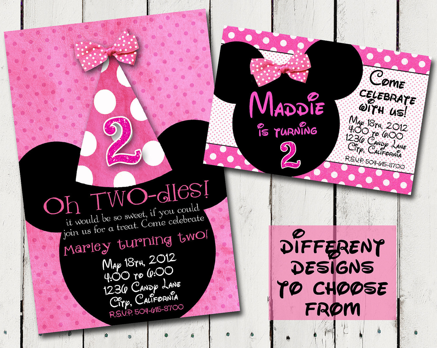 Custom Minnie Mouse Birthday Invitations
 Chalkboard Birthday Invitation Custom by TamiRayCardsandPrint