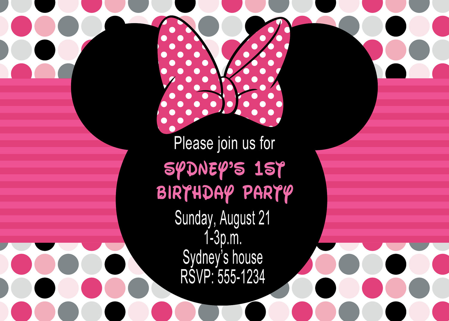 Custom Minnie Mouse Birthday Invitations
 Minnie Mouse Birthday Party Invitations