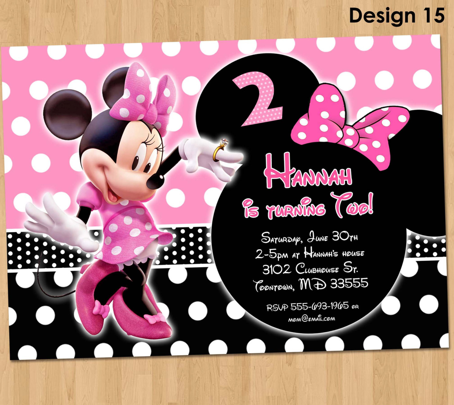 Custom Minnie Mouse Birthday Invitations
 Minnie Mouse Invitation Minnie Mouse Birthday Invitation