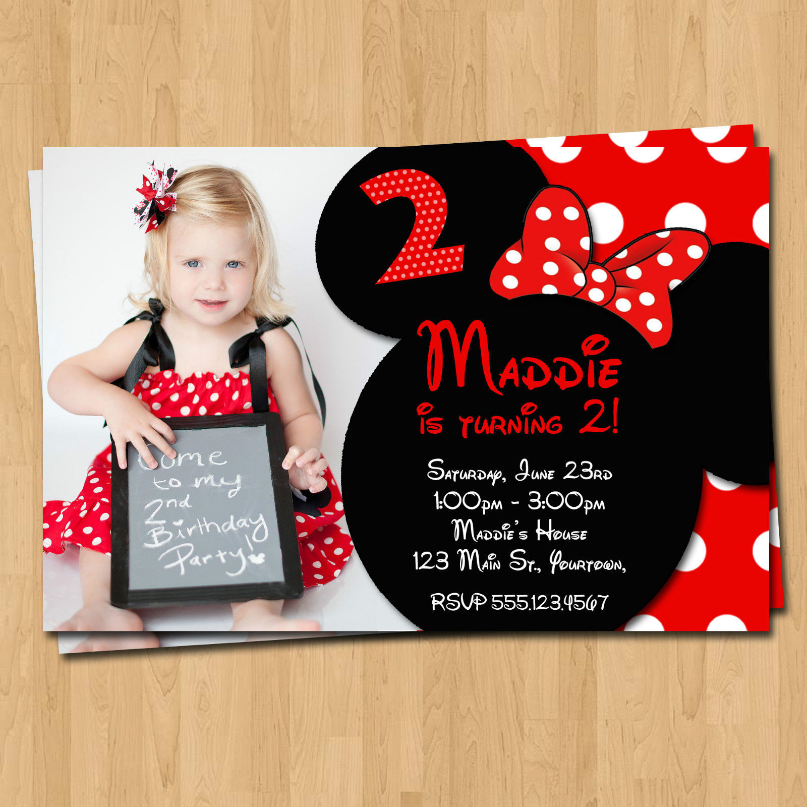 Custom Minnie Mouse Birthday Invitations
 Free Printable Minnie Mouse Birthday Party Invitations