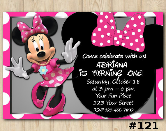 Custom Minnie Mouse Birthday Invitations
 Minnie Mouse Birthday Invitation Minnie Mouse Invitation