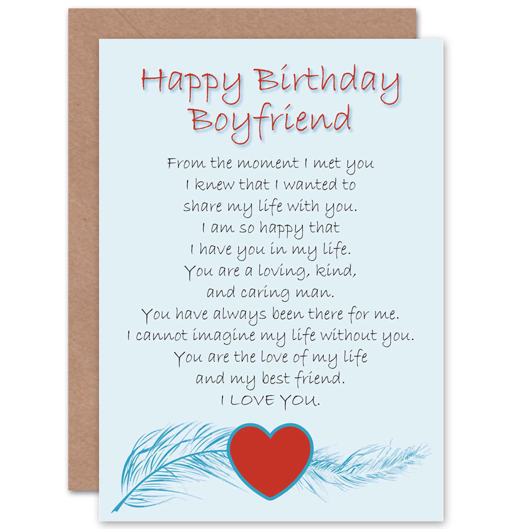 Cute Birthday Quotes For Boyfriend
 Boyfriend Birthday Card Love Poem Sweet Cute Happy