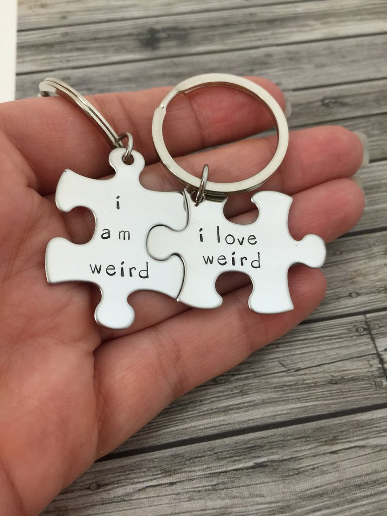 Cute Couple Gift Ideas
 I am weird I love weird Couples Keychains Couples Gift
