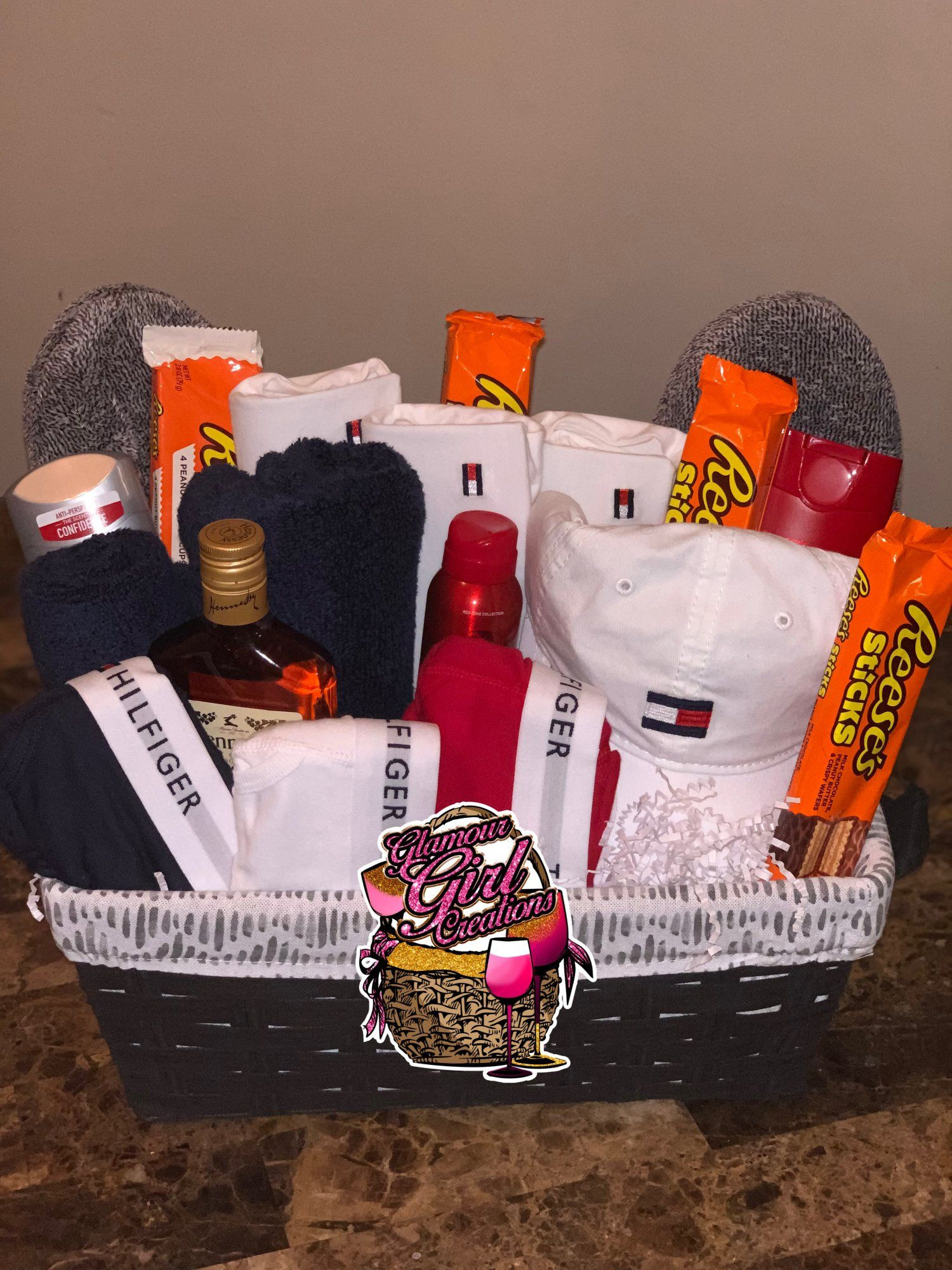 Cute Gift Basket Ideas For Boyfriend
 Image of Small Tommy Hilfiger basket