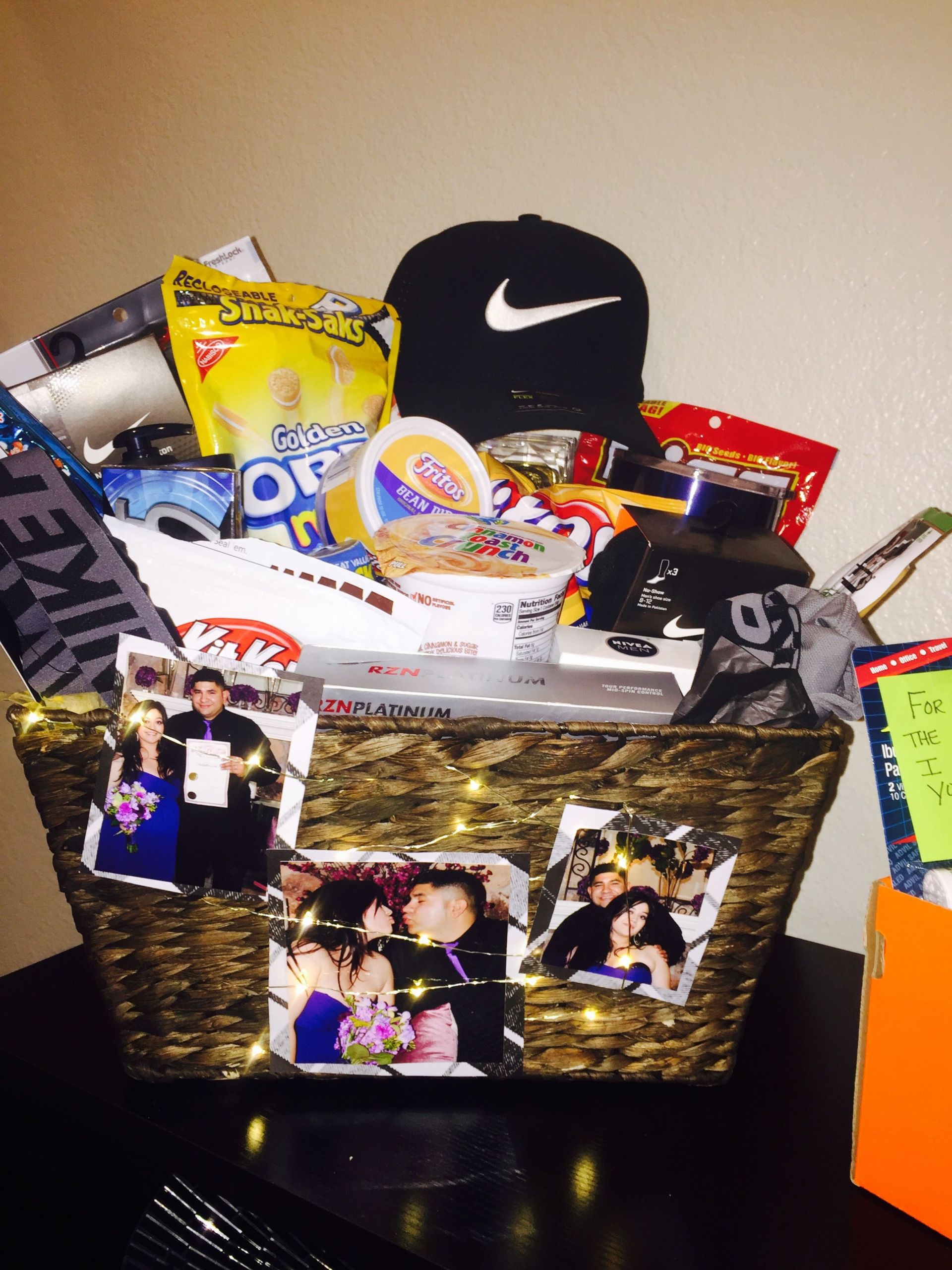 Cute Gift Basket Ideas For Boyfriend
 Anniversary t basket I put to her for my husband full