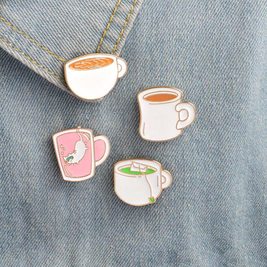 Cute Pins
 Aliexpress Buy Shuangshuo Tea Cup Enamel Pins Metal