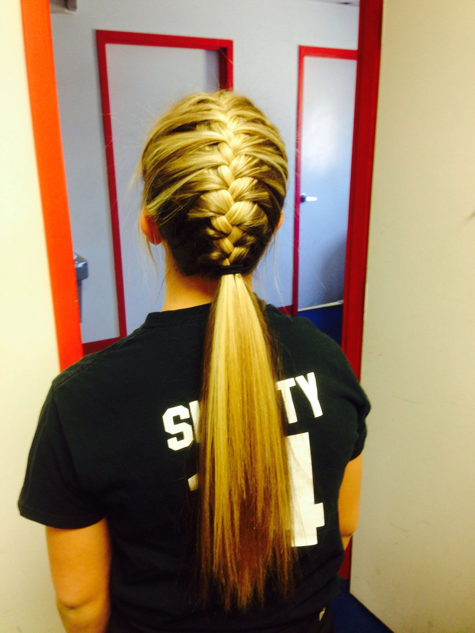 Cute Softball Hairstyles
 french braid pony tail I can do this to everyone else s