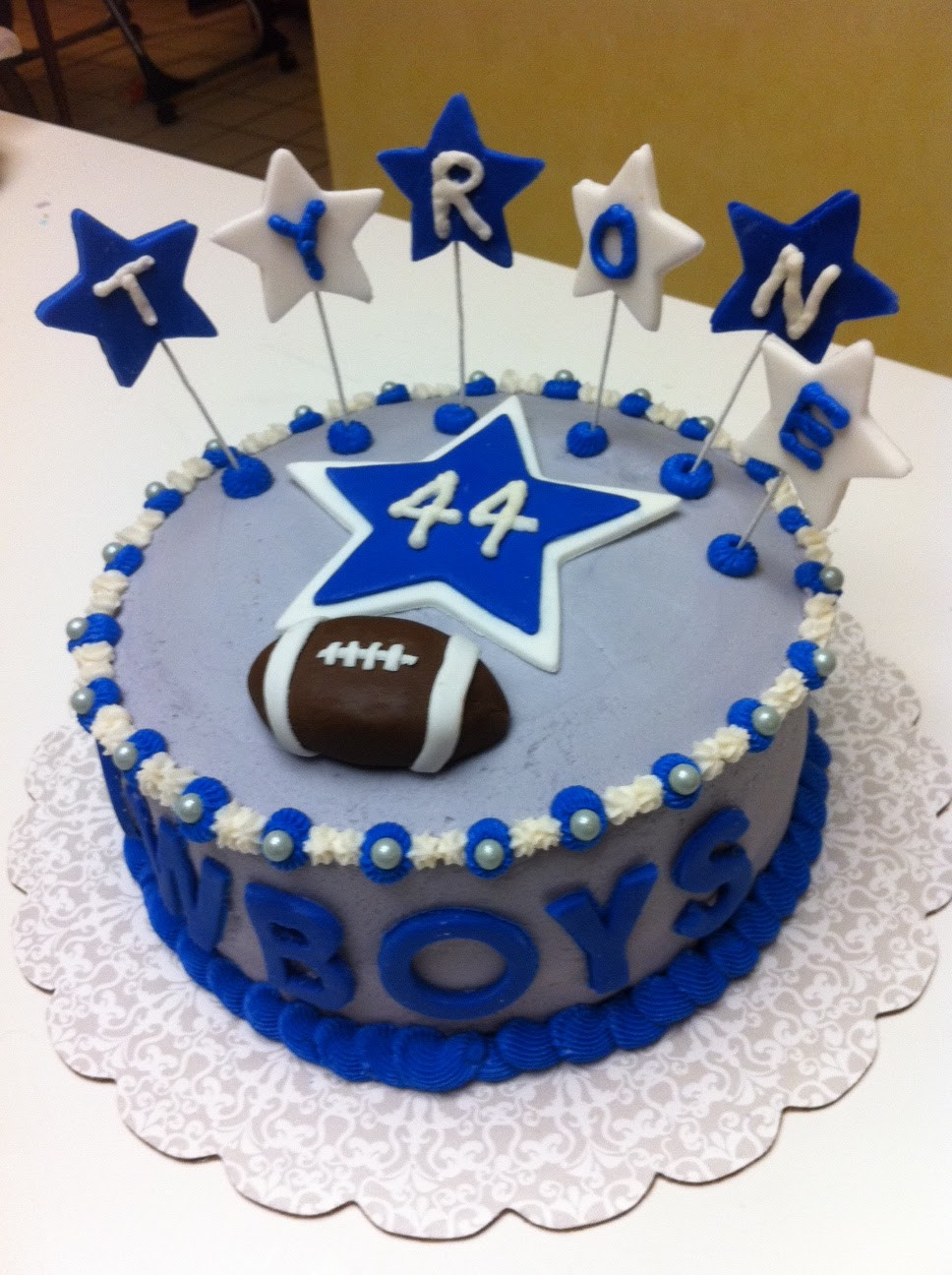 Dallas Cowboy Birthday Cake
 Gingerly Created Confections Dallas Cowboys Cake