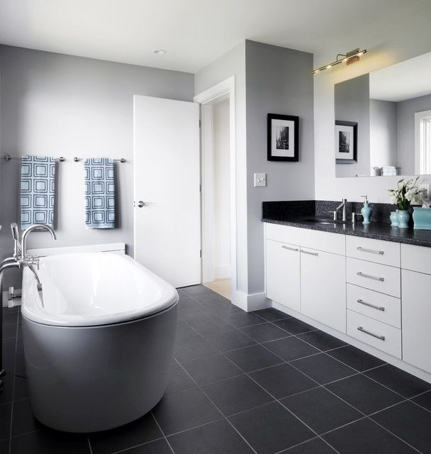 Dark Gray Bathroom Tile
 40 dark gray bathroom tile ideas and pictures