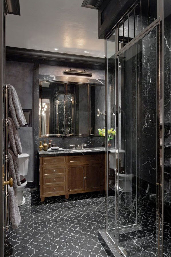 Dark Gray Bathroom Tile
 40 dark gray bathroom tile ideas and pictures