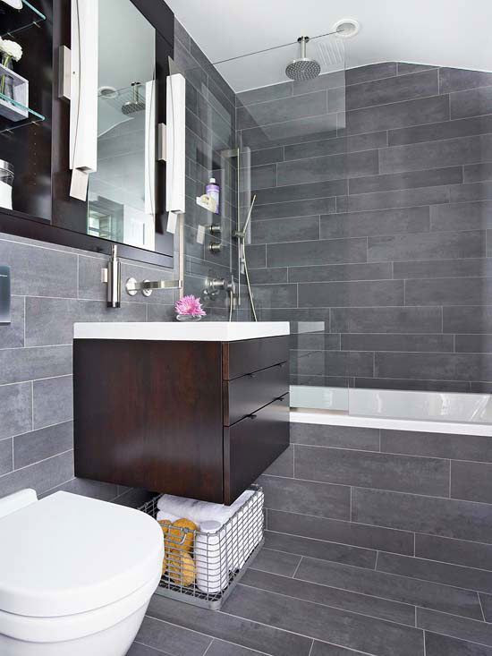 Dark Gray Bathroom Tile
 40 dark gray bathroom tile ideas and pictures