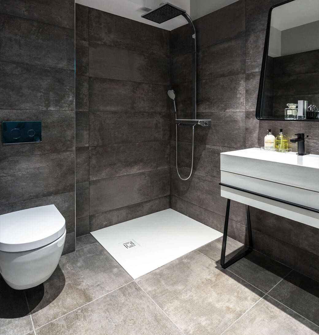 Dark Gray Bathroom Tile
 Newport Dark Grey Concrete Effect Tiles TileStyle