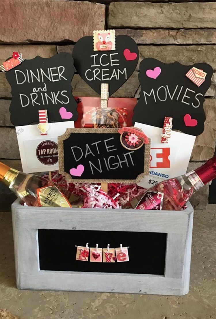 Date Night Gift Ideas For Couples
 Date Night basket for our hockey association fundraiser