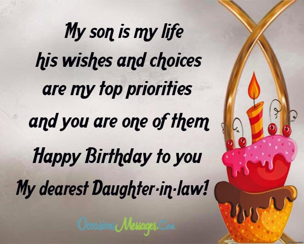 Daughter In Law Birthday Wishes
 Birthday Wishes for Daughter in Law Occasions Messages