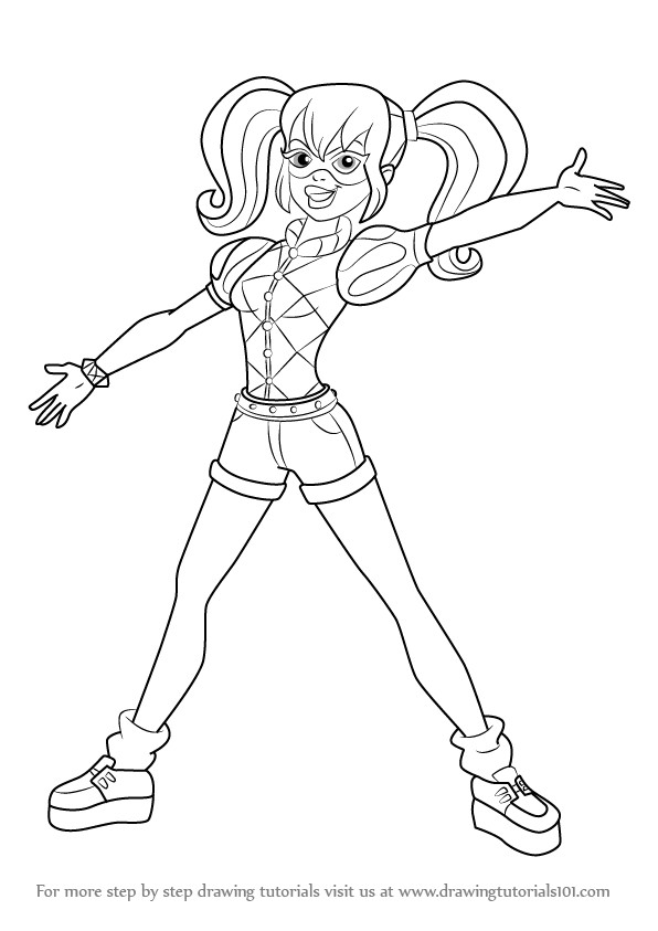 Dc Super Hero Girls Coloring Pages
 Learn How to Draw Harley Quinn from DC Super Hero Girls