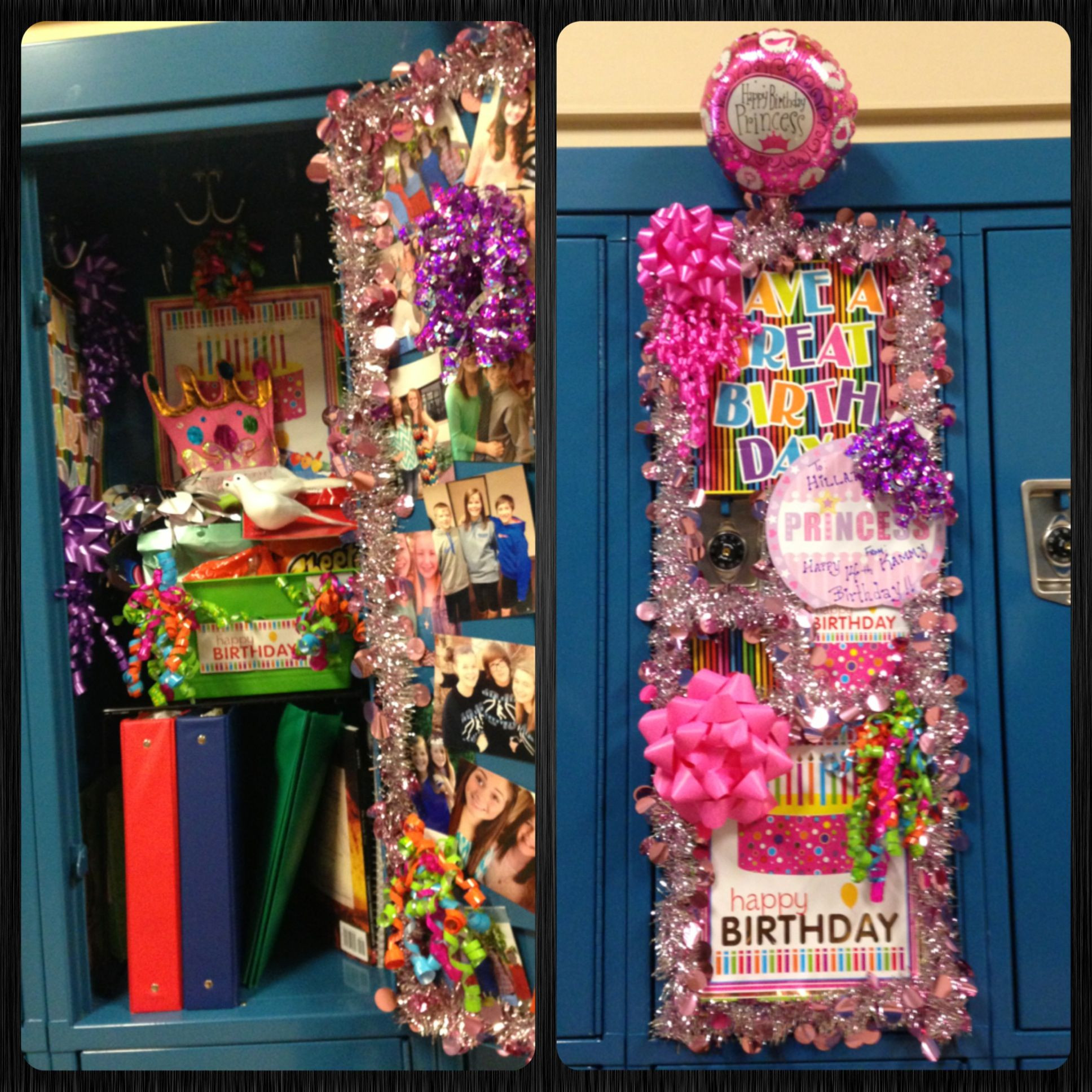 Decorated Lockers For Birthdays
 Girl Birthday locker Birthday locker School birthday