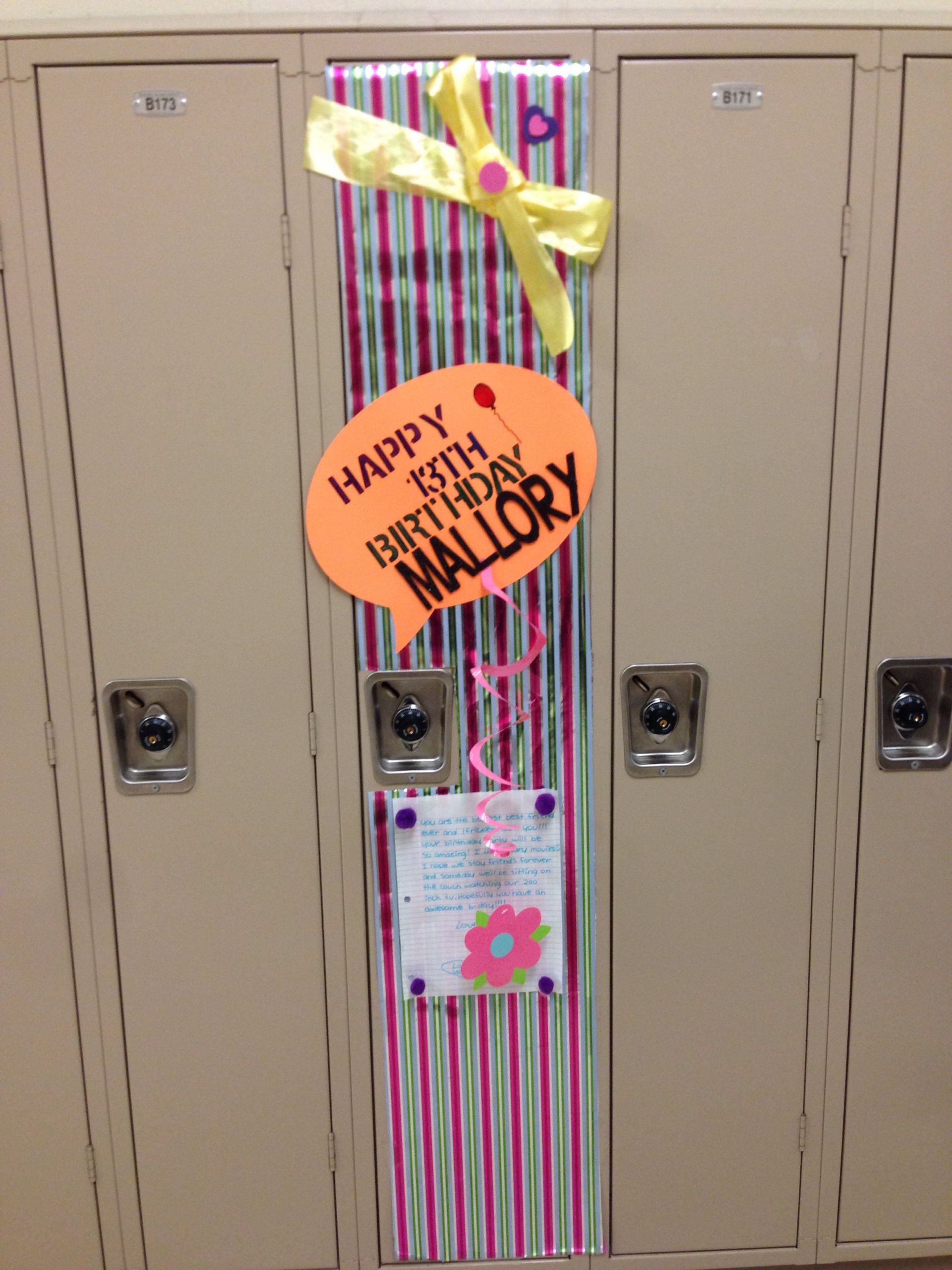 Decorated Lockers For Birthdays
 Happy birthday another masterpiece made