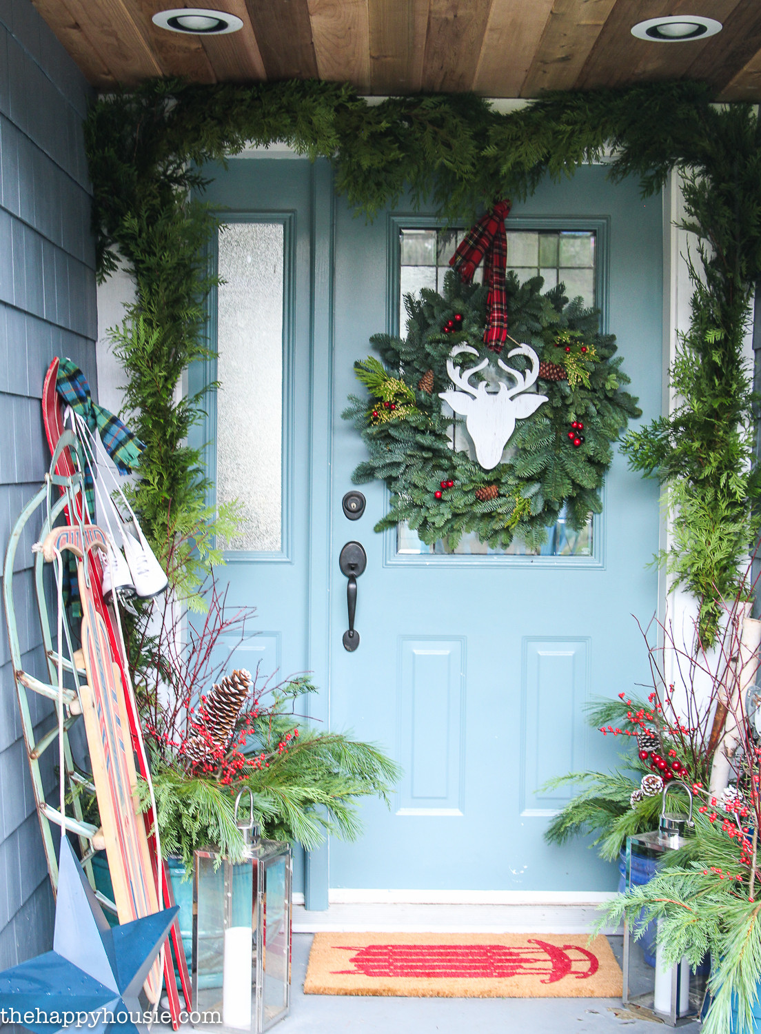 Decorating Front Porch For Christmas
 Thrifty & Classic Christmas Front Porch Decor